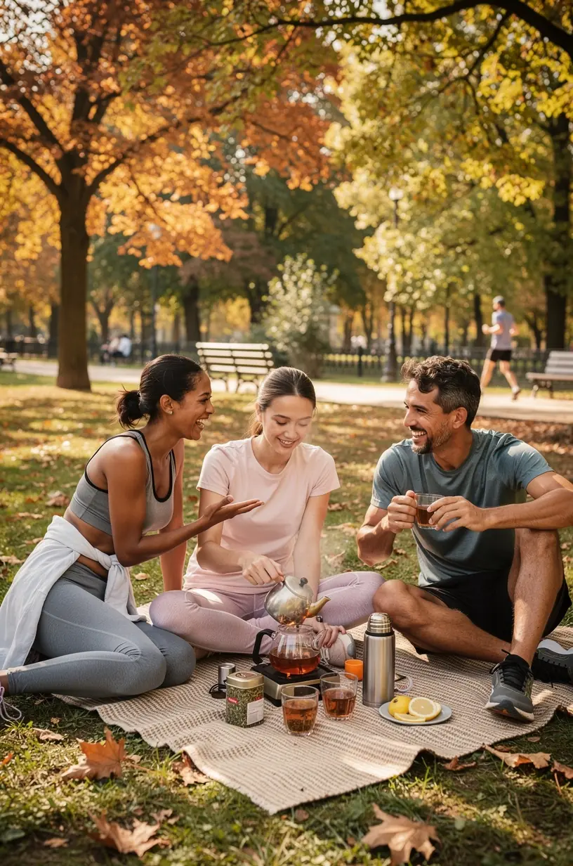 Könnyen kezelhető teafőző eszköz egy aktív életmódot folytató személy kezében.